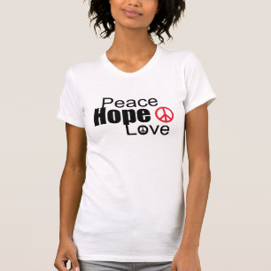 Camiseta amor de la esperanza de la paz