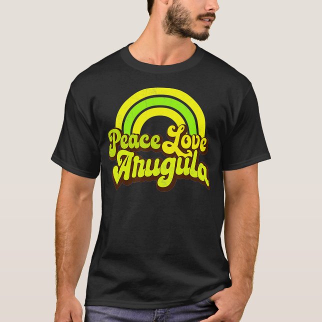 Camiseta AMOR DE LA PAZ ARUGULA Retro Iris Hippie Arugula  (Anverso)
