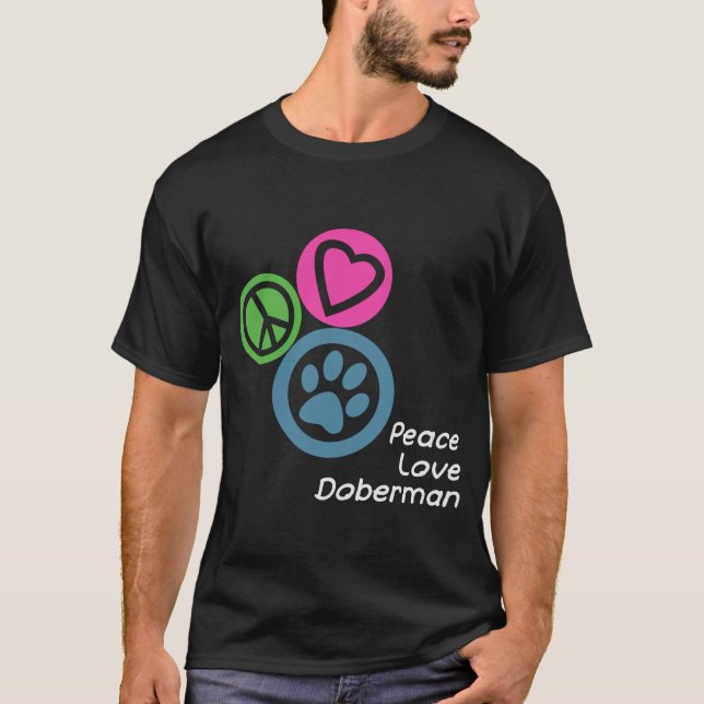 CAMISETA AMOR DE LA PAZ DOBERMAN (Anverso)