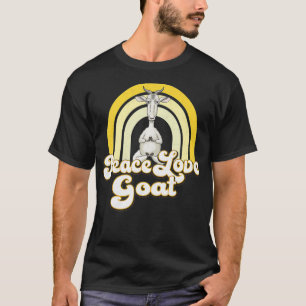 Camiseta AMOR DE LA PAZ GOAT Beige Yellow Cute Hippie Yoga