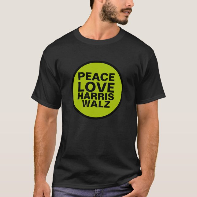 Camiseta AMOR DE LA PAZ HARRIS WALZ Neon Green Inspirado (Anverso)