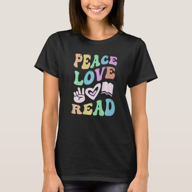 Camiseta AMOR DE LA PAZ LEER Profesor de Alfabetización Ret (Anverso)