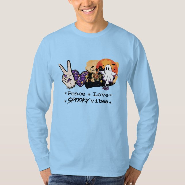 CAMISETA AMOR DE LA PAZ VIBOS DE SPOOKY DAN IDEA DE HALLOWE (Anverso)