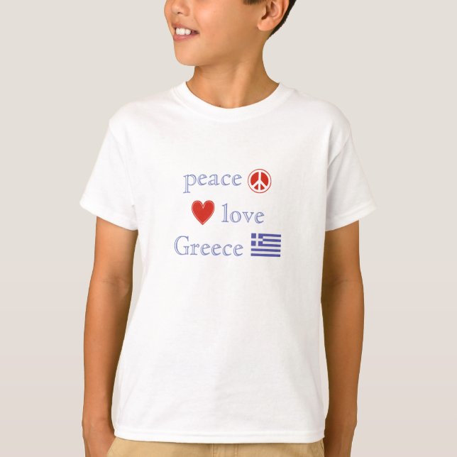 Camiseta Amor de la paz y niños de Grecia (Anverso)