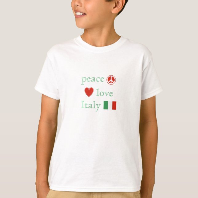 Camiseta Amor de la paz y niños de Italia (Anverso)