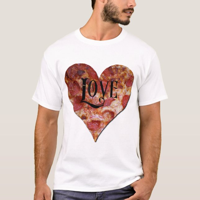 Camiseta Amor de la pizza del el día de San Valentín (Anverso)