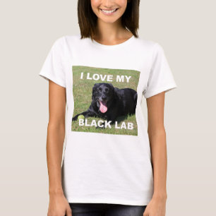 Camiseta amor de laboratorio negro con foto