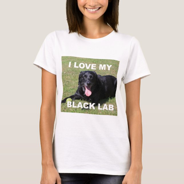 Camiseta amor de laboratorio negro con foto (Anverso)