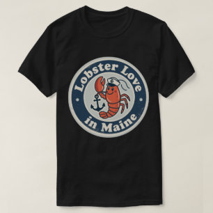 Camiseta Amor de Langosta_ Arte Marítimo de Maine