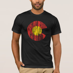 Camiseta Amor de madera de Denver del grano de la bandera