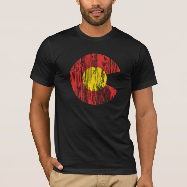 Camiseta Amor de madera de Denver del grano de la bandera (Anverso)