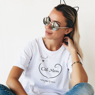 Camiseta Amor de Mamá Gata Forma y Gris Escritura Simple