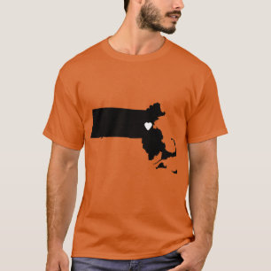 Camiseta Amor de Massachusetts en negro oversized