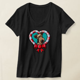 Camiseta Amor de Navidad de KiniArt Airedale