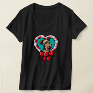 Camiseta Amor de Navidad de KiniArt Airedale