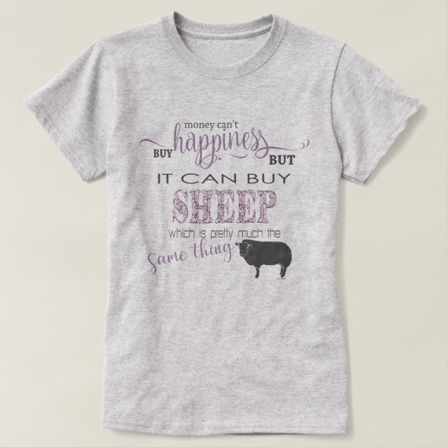 Camiseta AMOR DE OVEJAS | Dinero no puede comprar felicidad (Diseño del anverso)