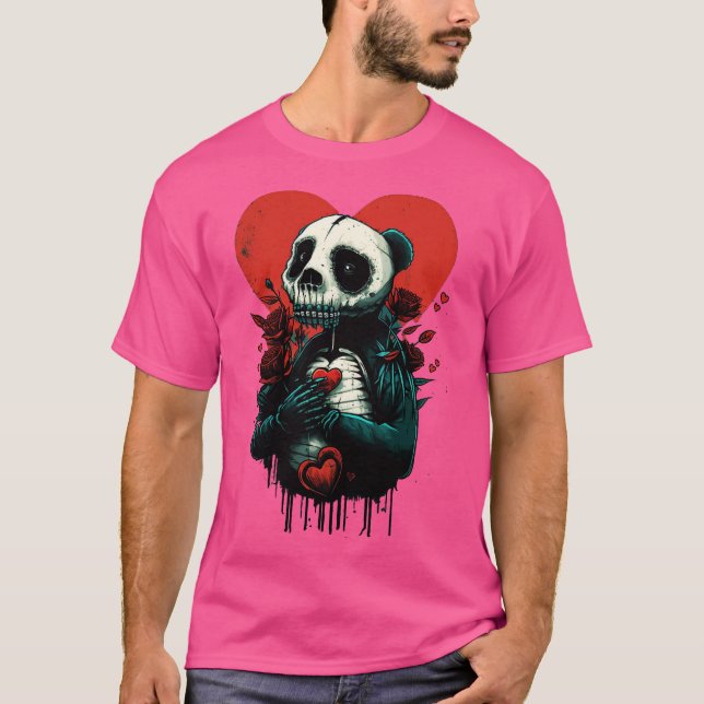 Camiseta Amor de Panda Esqueleto (Anverso)