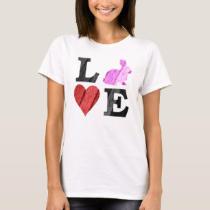 Camiseta Amor de Pascua con corazón y conejo