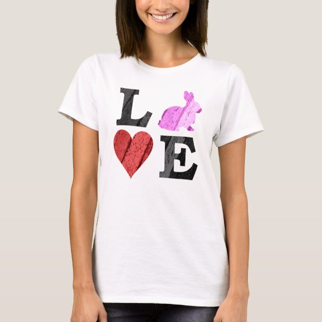 Camiseta Amor de Pascua con corazón y conejo (Anverso)