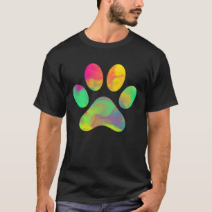 Camiseta Amor de perro de estampado de Tie Dye Huella de an