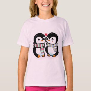Camiseta Amor de pingüino de invierno personalizado