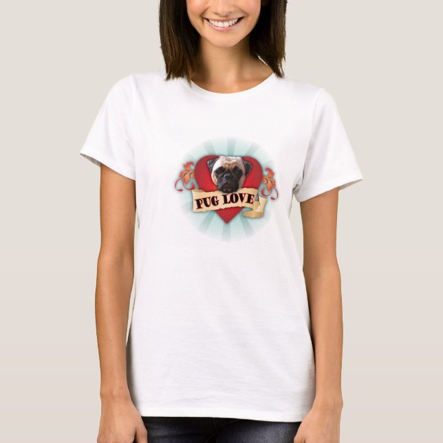 Camiseta Amor de pug (Anverso)