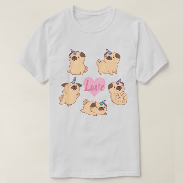 Camiseta Amor de pug (Diseño del anverso)