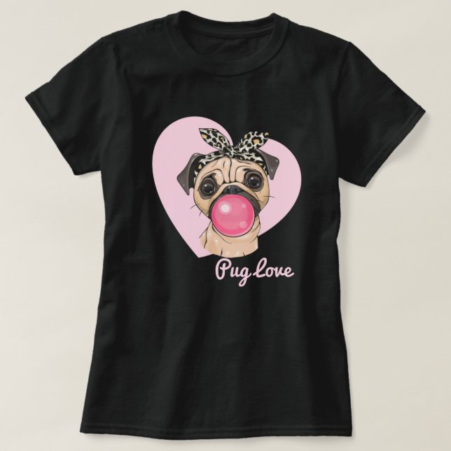 Camiseta Amor de Pug (Diseño del anverso)
