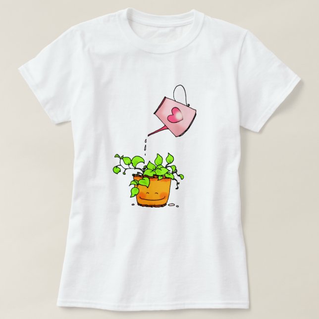 Camiseta Amor de Riego, Feliz Planta de Interior (Diseño del anverso)