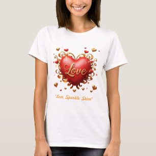 Camiseta "Amor de San Valentín dorado"