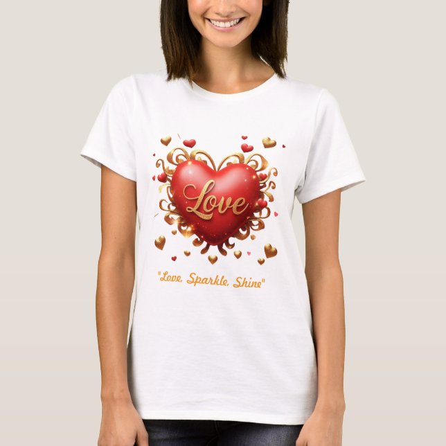 Camiseta "Amor de San Valentín dorado" (Anverso)