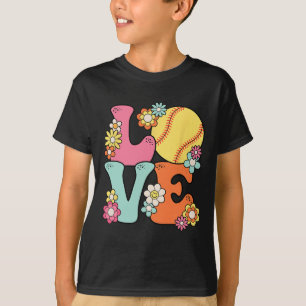 Camiseta Amor de Softball Lindo Amante del Softball Mujeres