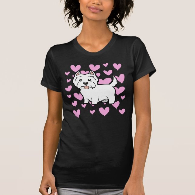 Camiseta Amor de Terrier blanco de montaña del oeste (Anverso)