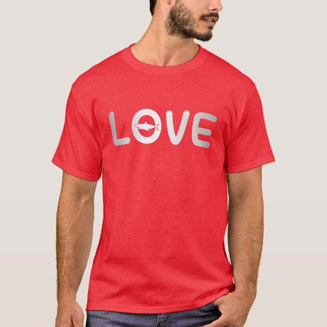 Camiseta amor de tiburón divertido (Anverso)