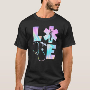 Camiseta Amor de Tie Dye Estetoscopio de Vida de Quirófano