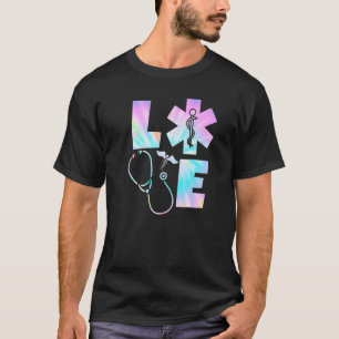 Camiseta Amor de Tie Dye Estetoscopio de Vida de Quirófano