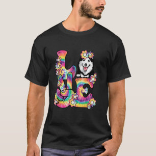 Camiseta Amor de Tie Dye Perro Husky Siberiano Mamá Papá Gr
