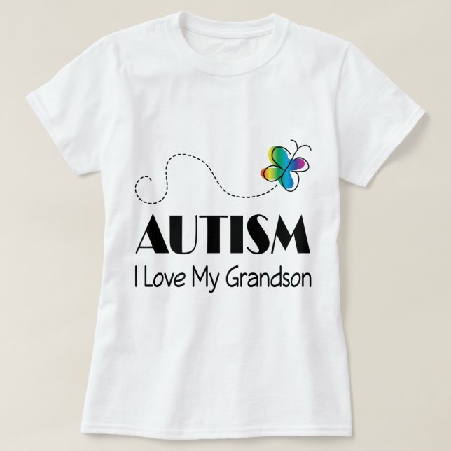 Camiseta Amor del autismo I mi nieto (Diseño del anverso)
