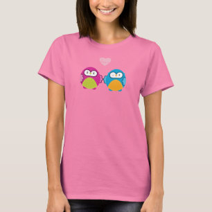 Camiseta AMOR DEL BÚHO:: chica brillante + muchacho