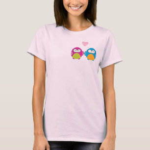 Camiseta AMOR DEL BÚHO:: chica brillante + muchacho