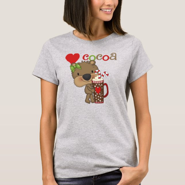 Camiseta Amor del cacao del oso del chica (Anverso)