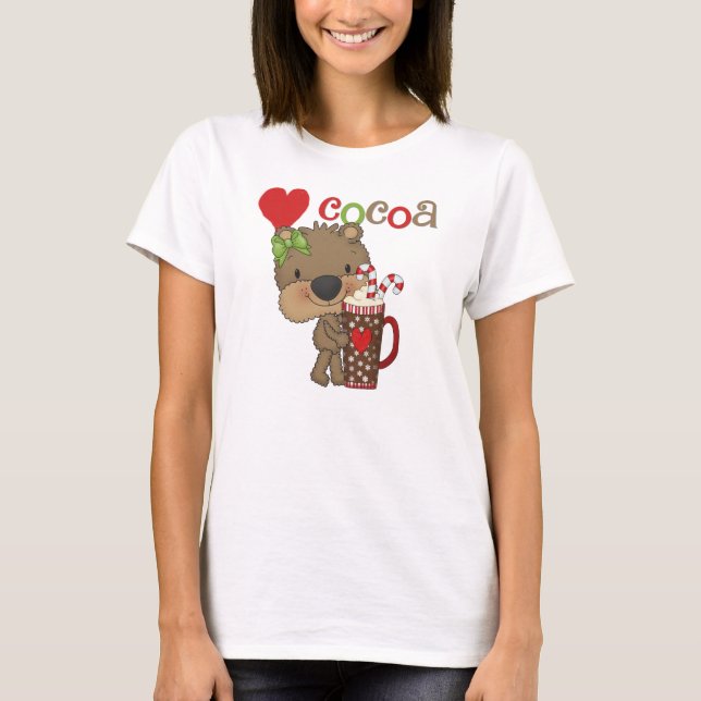 Camiseta Amor del cacao del oso del chica (Anverso)