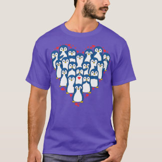 Camiseta Amor Del Corazón De Pingüino, Amante De Los Animal