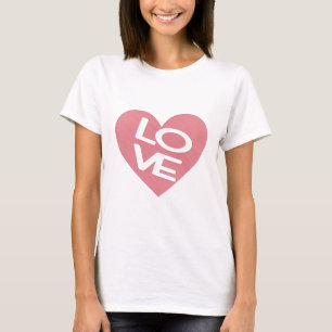 Camiseta Amor del corazón rosado