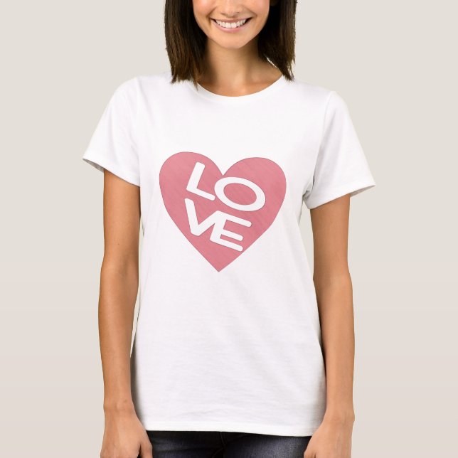 Camiseta Amor del corazón rosado (Anverso)