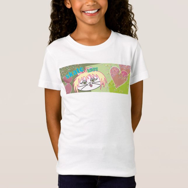 Camiseta Amor del gatito del patín (Anverso)
