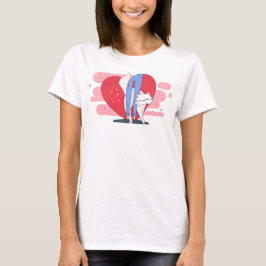 Camiseta Amor del gato, gato de dibujos animados de 1950