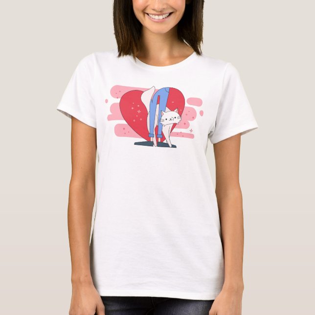 Camiseta Amor del gato, gato personalizado de 1950 (Anverso)
