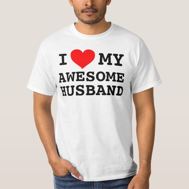 Camiseta Amor del I de las mujeres mi marido impresionante (Anverso)
