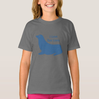 Camiseta Amor del león marino azul